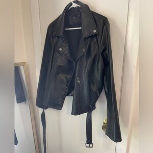 Black pleather biker jacket
